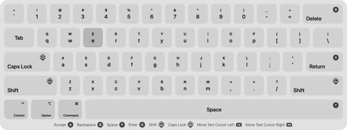 ConType's virtual keyboard in action