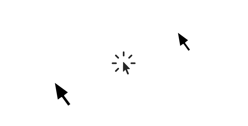 The mouse overlay with symbolized mouse actions around it
