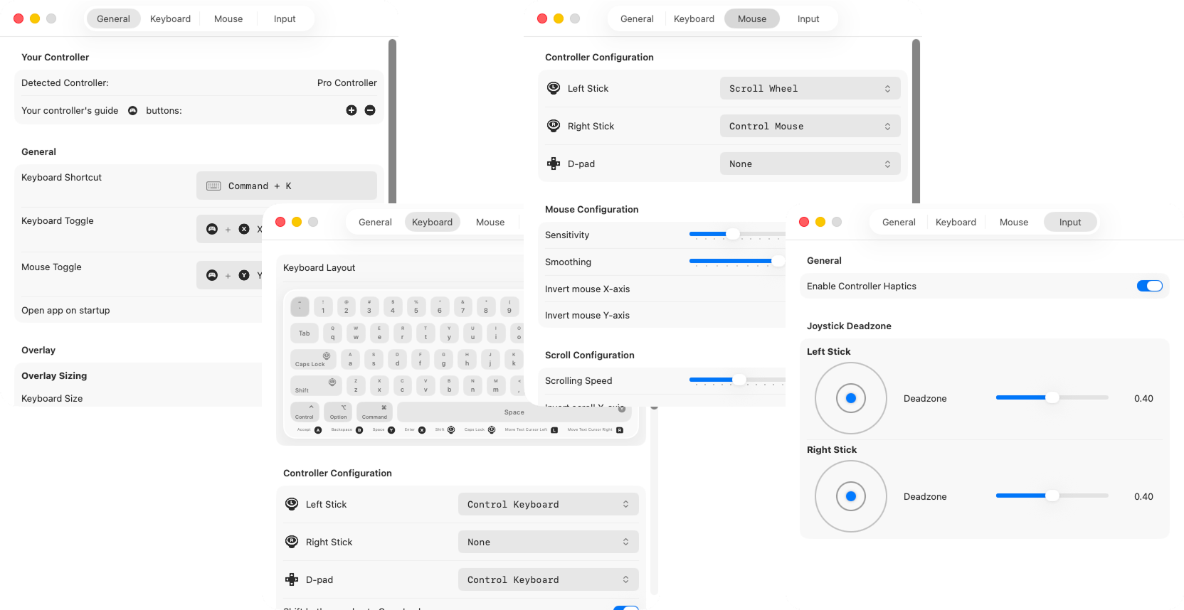 ConType's various configurations